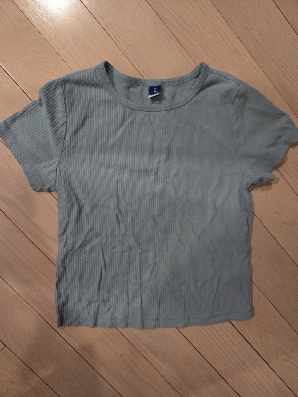 Old Navy Ribbed Short Sleeve Tee - Light Blue, White *PLS BUY WITH ANOTHER ITEM*